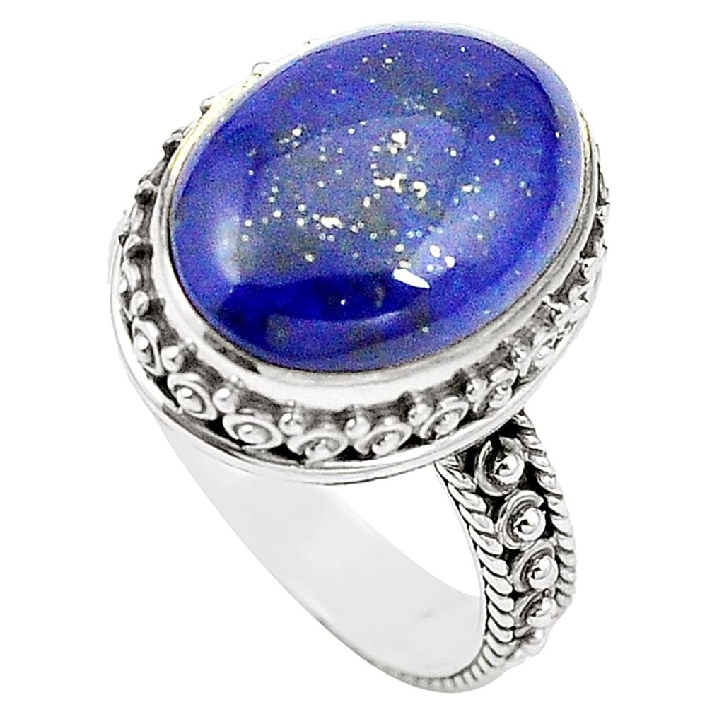 Natural blue lapis lazuli 925 sterling silver ring jewelry size 8 m37790