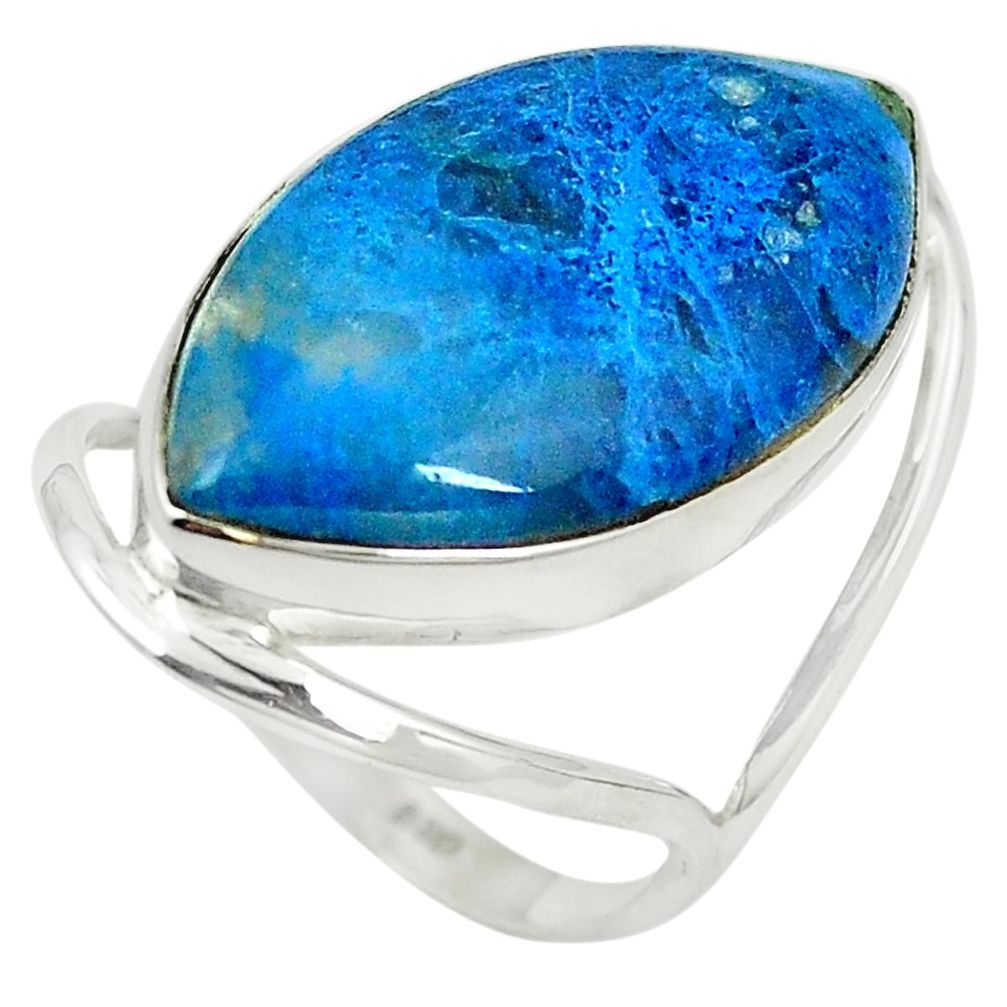 Natural blue shattuckite 925 sterling silver ring jewelry size 7 m38146