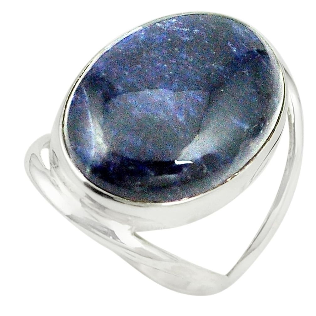 Natural blue sodalite 925 sterling silver ring jewelry size 6.5 m38148