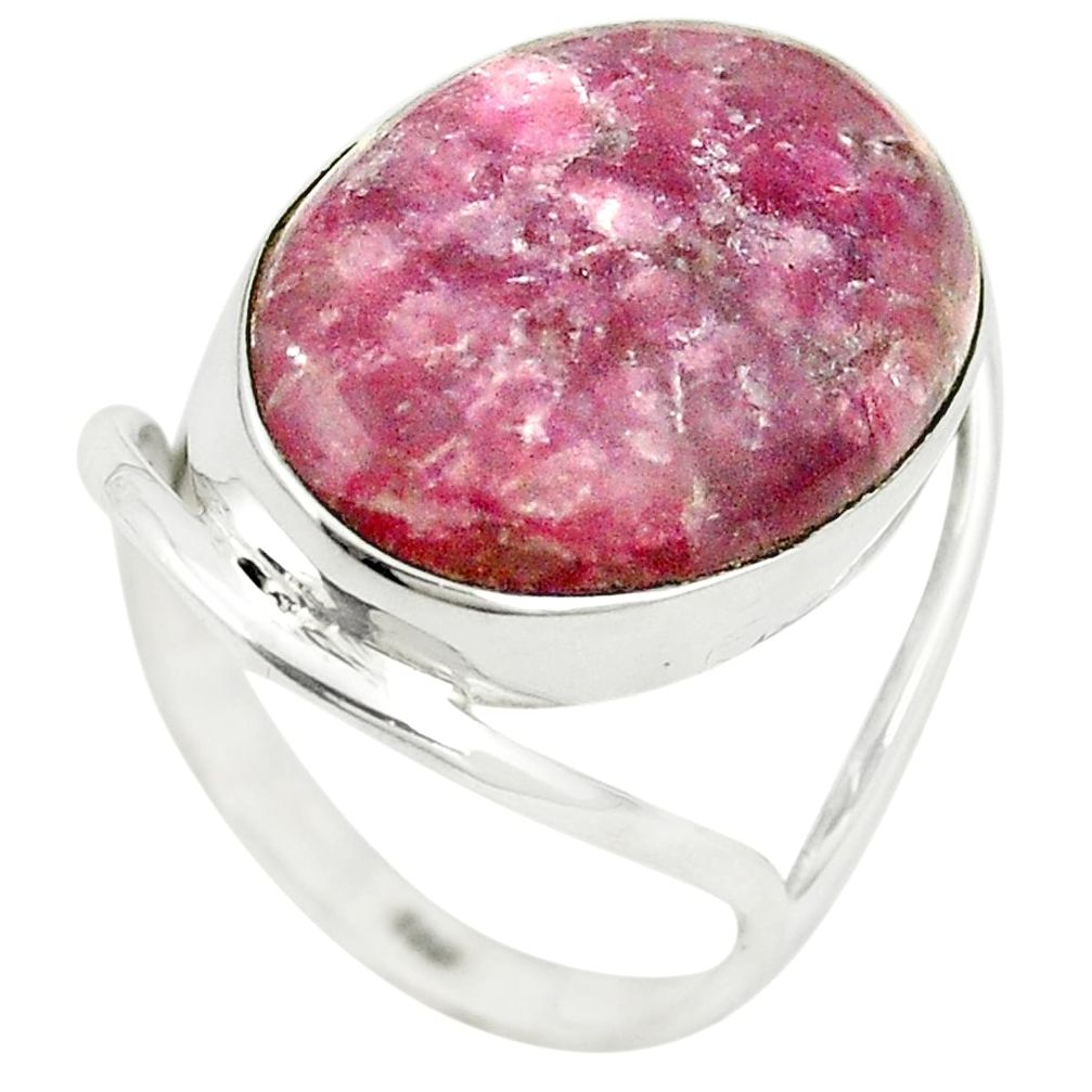 Natural purple lepidolite 925 sterling silver ring jewelry size 8.5 m38156