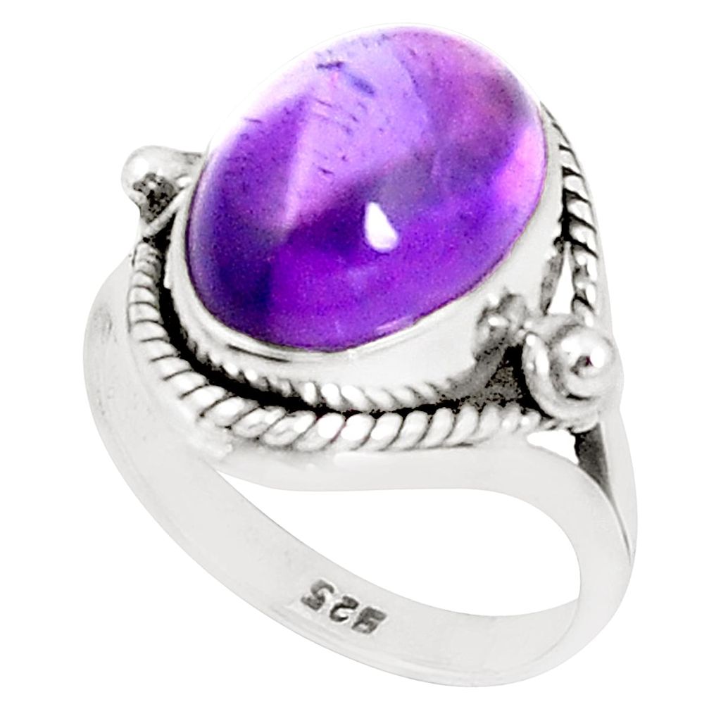 925 sterling silver natural purple amethyst ring jewelry size 8 m38317