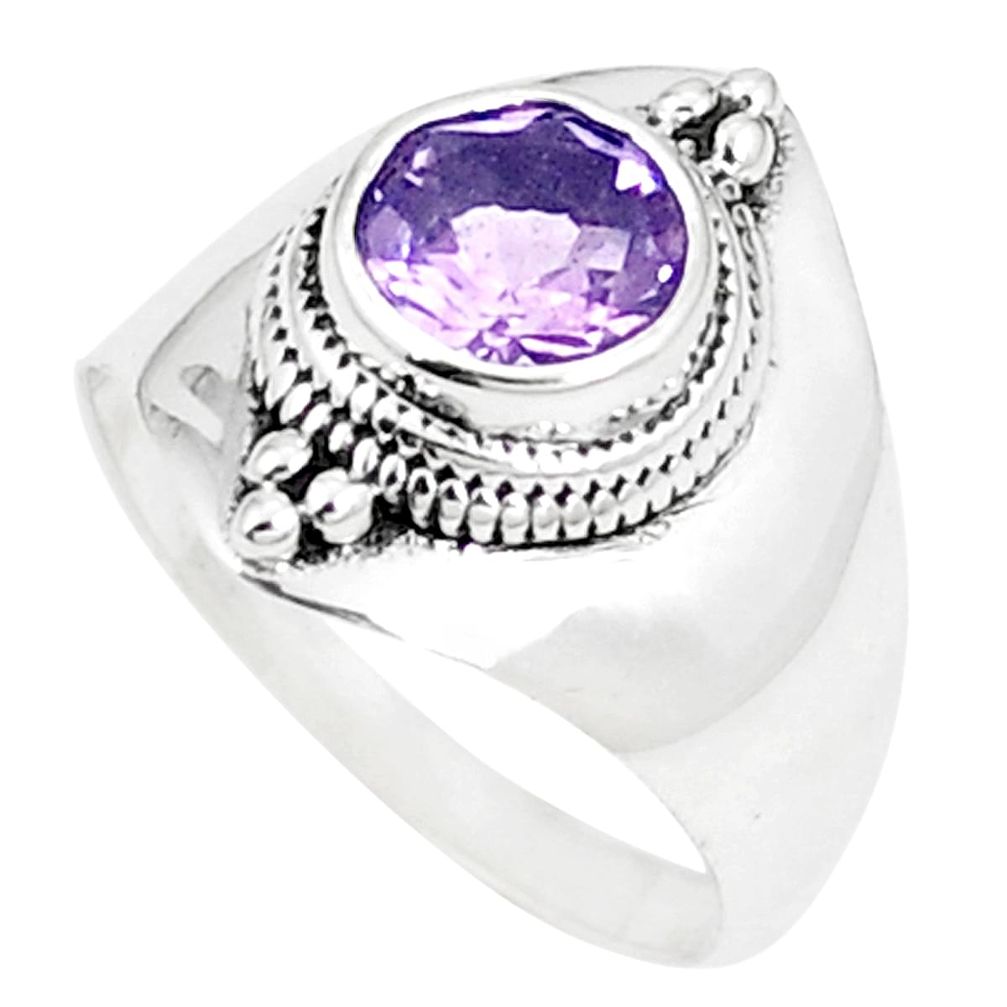 Natural purple amethyst 925 sterling silver ring jewelry size 7 m38656