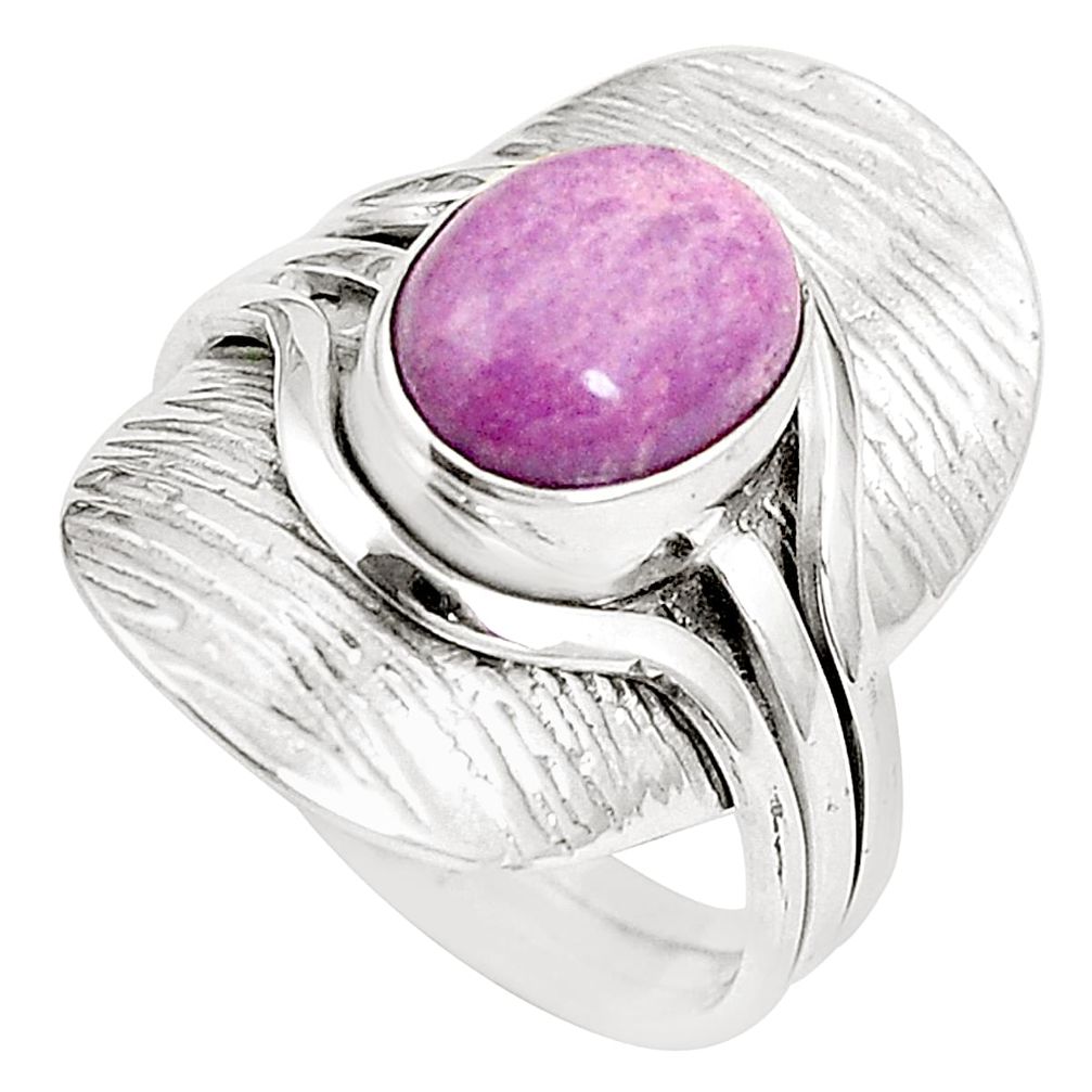 Natural purple phosphosiderite (hope stone) 925 silver ring size 7 m39669
