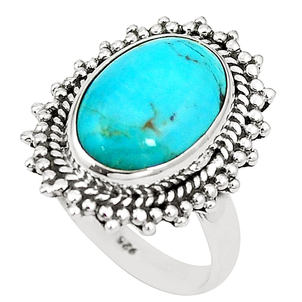 Blue arizona mohave turquoise 925 sterling silver ring size 7 m40467