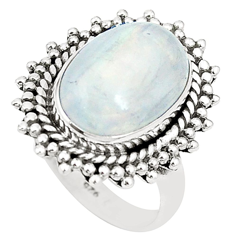 Natural rainbow moonstone 925 sterling silver ring jewelry size 7 m40469