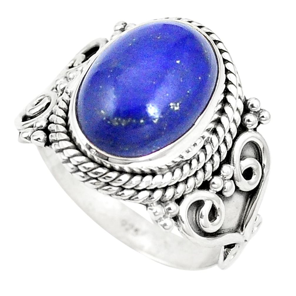Natural blue lapis lazuli 925 sterling silver ring jewelry size 8.5 m40485