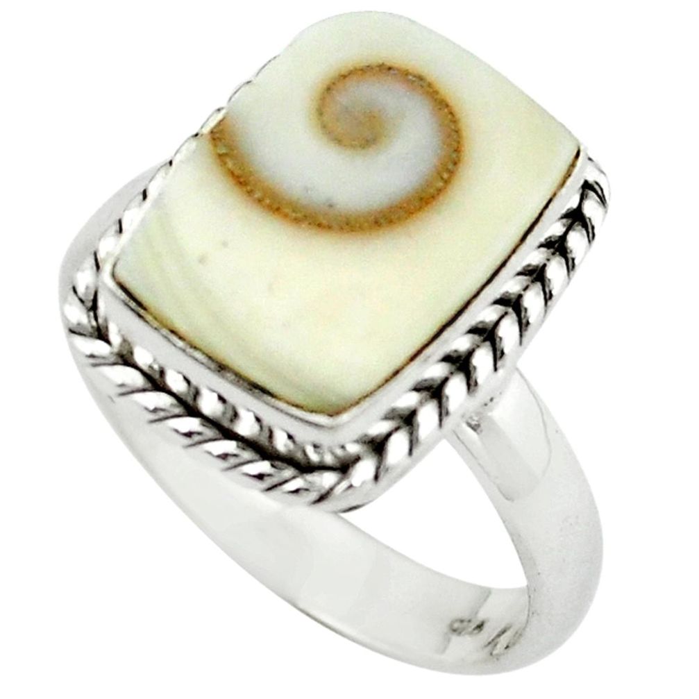 Natural white shiva eye 925 sterling silver ring jewelry size 9 m5442