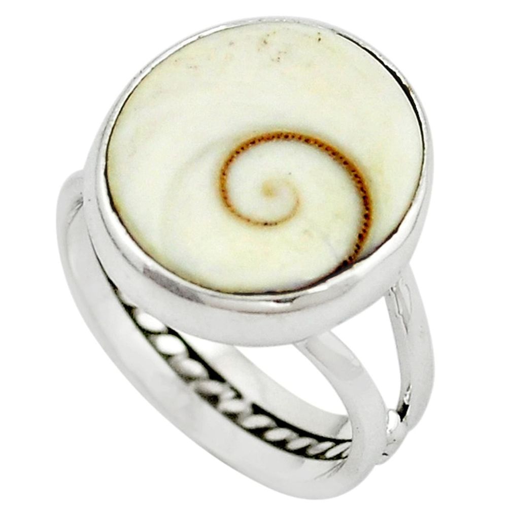 925 sterling silver natural white shiva eye ring jewelry size 7 m5449