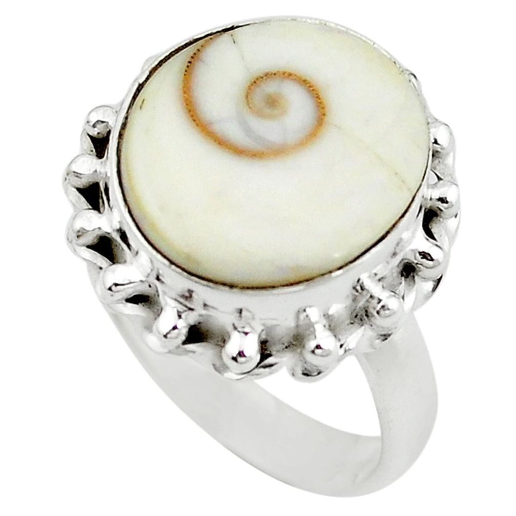 925 sterling silver natural white shiva eye ring jewelry size 8 m5453