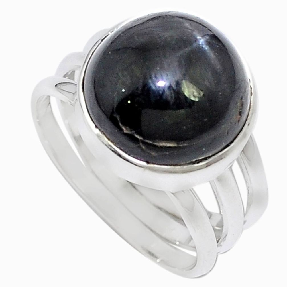 Natural black star 925 sterling silver ring jewelry size 8 m6121
