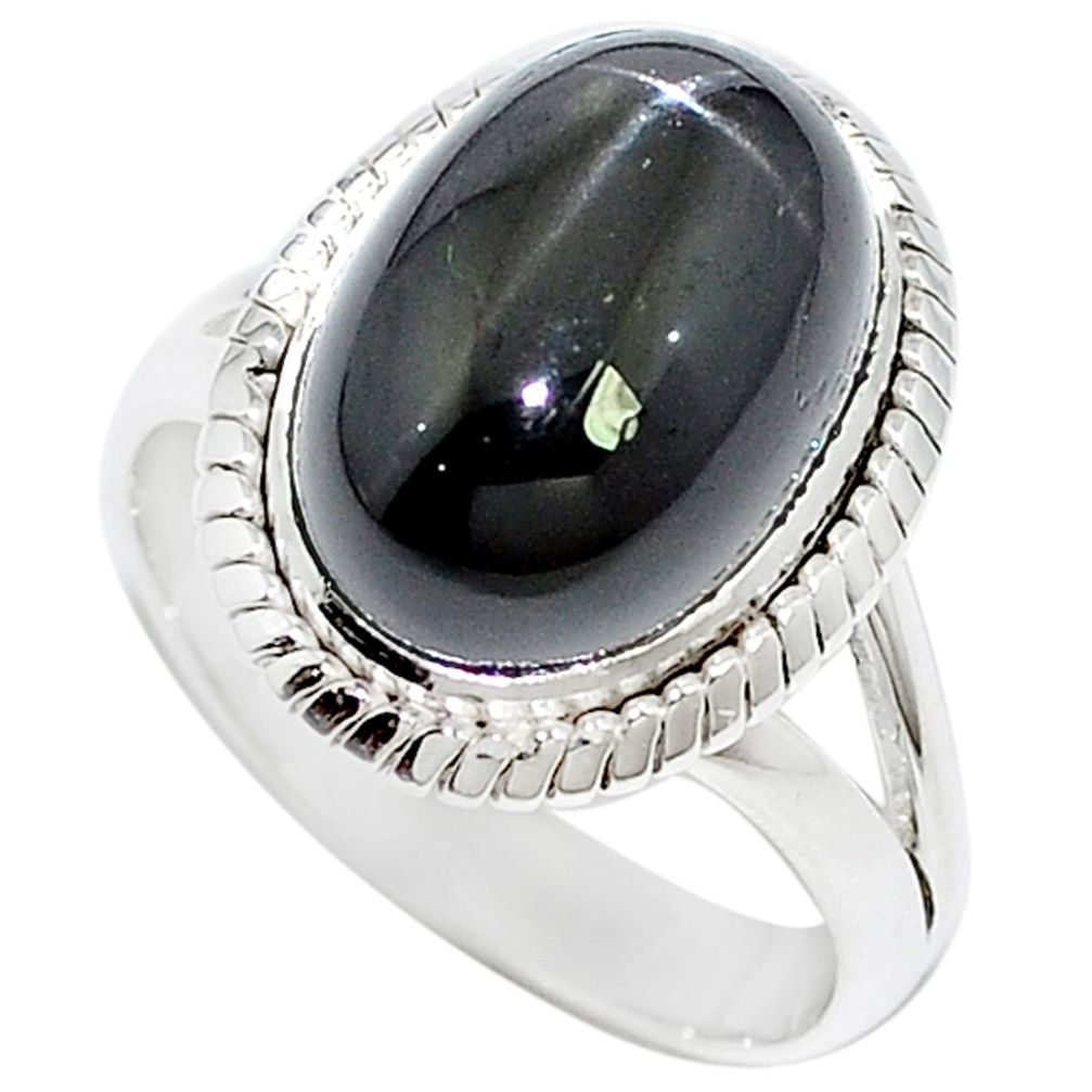 Natural black star 925 sterling silver ring jewelry size 8 m6125
