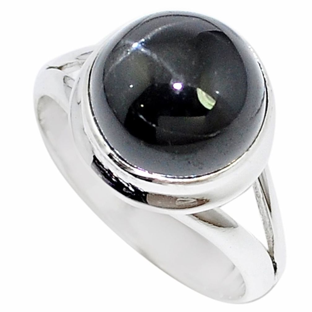 Natural black star 925 sterling silver ring jewelry size 8.5 m6126