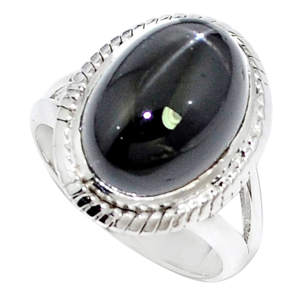 Natural black star 925 sterling silver ring jewelry size 6.5 m6129