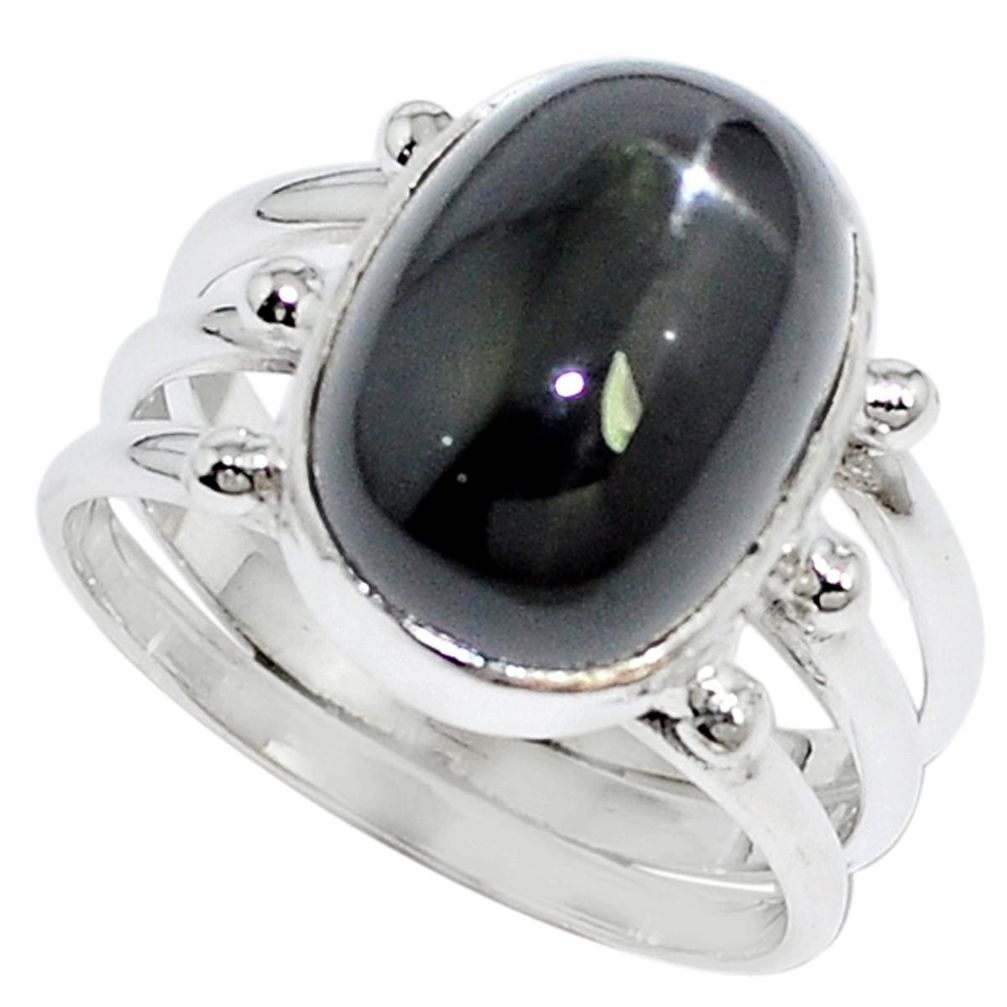 Natural black star 925 sterling silver ring jewelry size 8 m6130