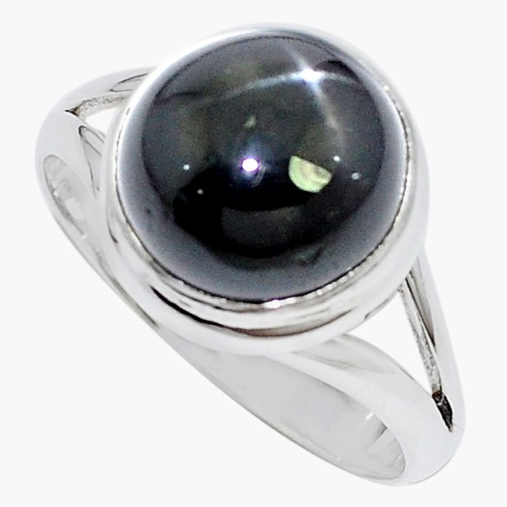 Natural black star 925 sterling silver ring jewelry size 9 m6138