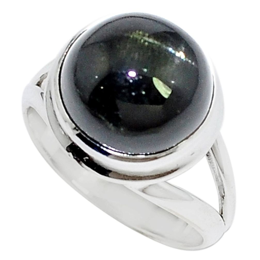 Natural black star 925 sterling silver ring jewelry size 6.5 m6140