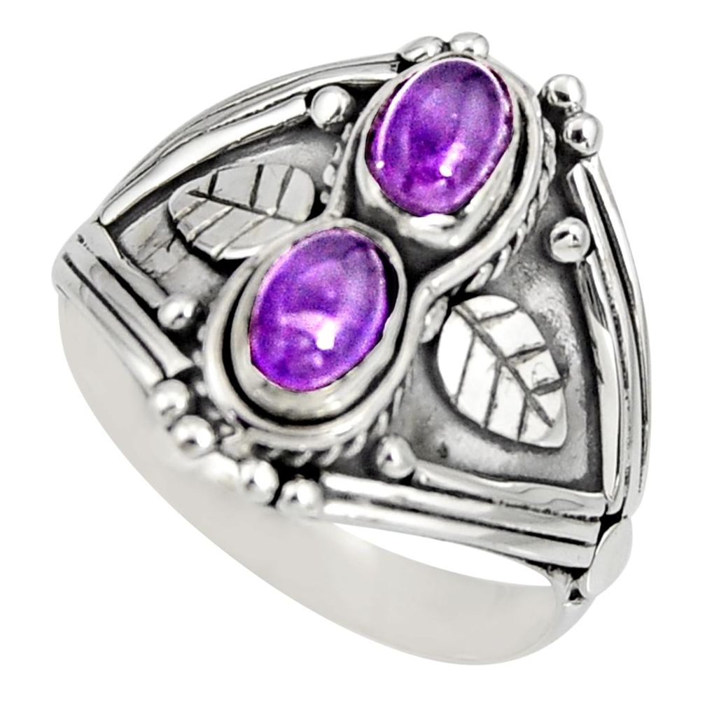 2.01cts natural purple amethyst 925 sterling silver ring jewelry size 9 r10321