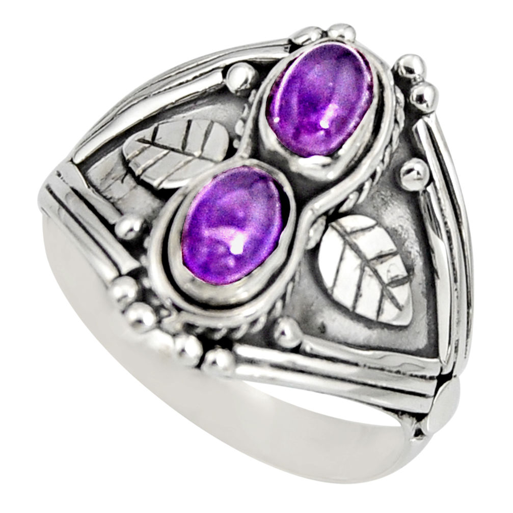 2.10cts natural purple amethyst 925 sterling silver ring jewelry size 8.5 r10322