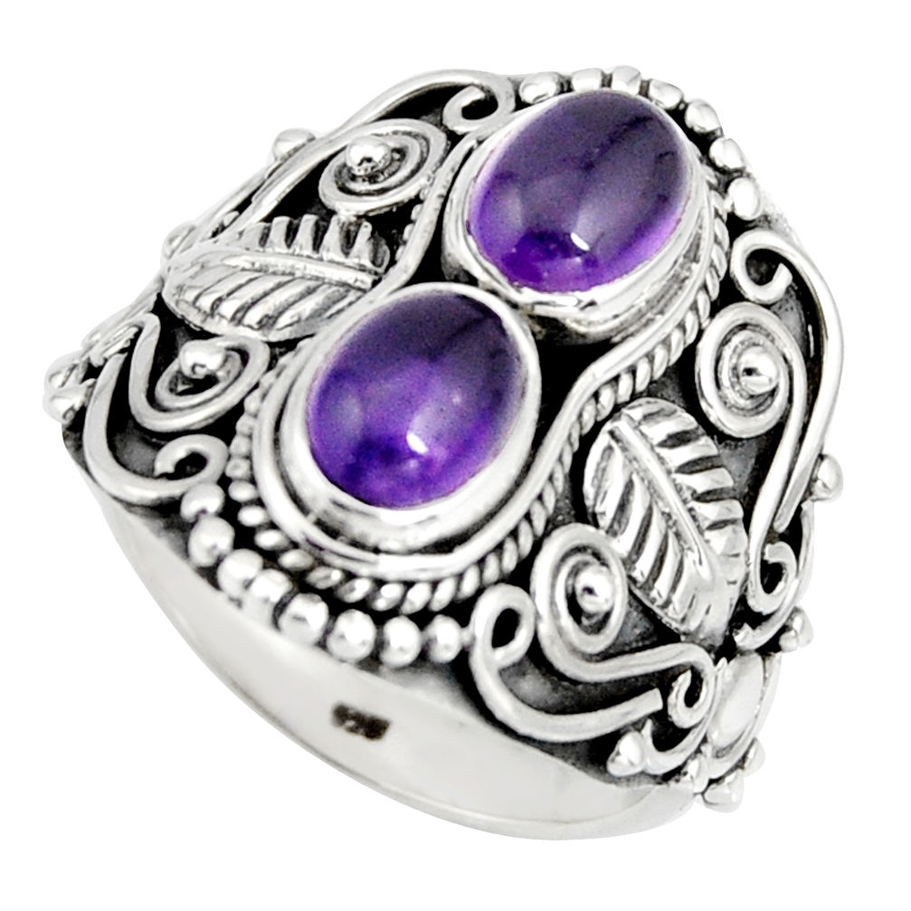 925 sterling silver 3.53cts natural purple amethyst ring jewelry size 7 r10340