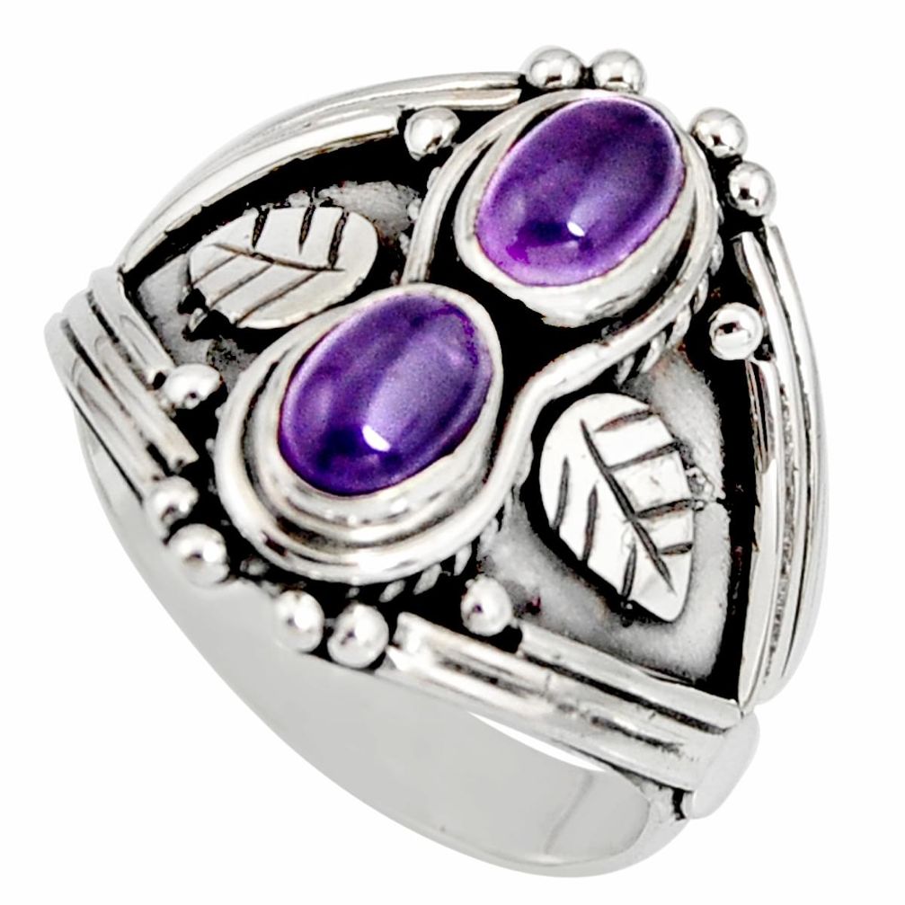 2.10cts natural purple amethyst 925 sterling silver ring jewelry size 7.5 r10345