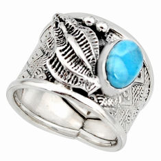 Clearance Sale- 2.18cts natural blue larimar 925 silver solitaire ring jewelry size 7 r10737