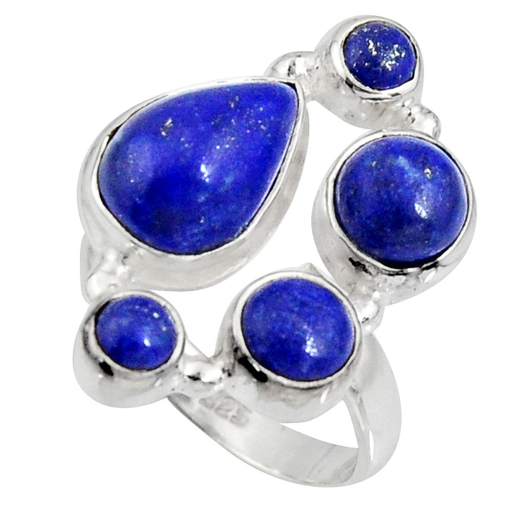 8.03cts natural blue lapis lazuli 925 sterling silver ring jewelry size 7 r10925