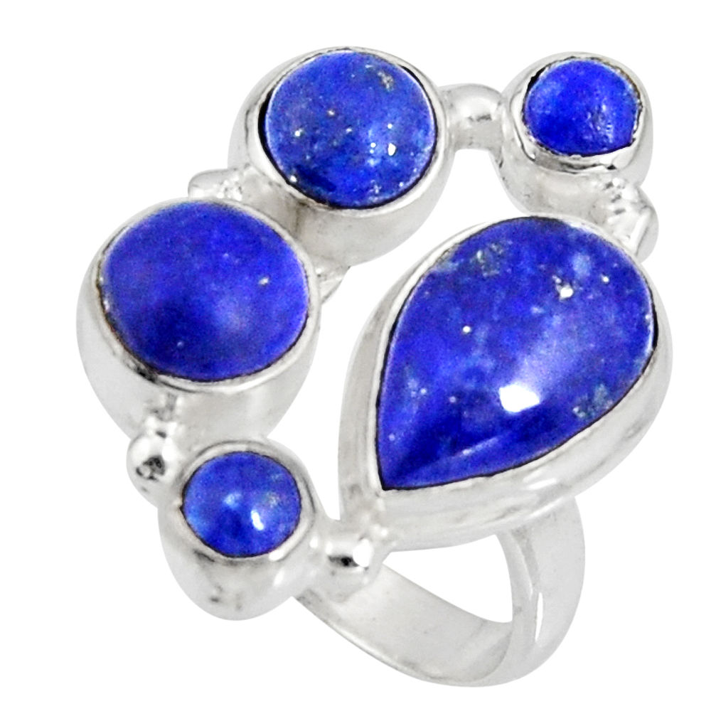 8.03cts natural blue lapis lazuli 925 sterling silver ring jewelry size 7 r10927