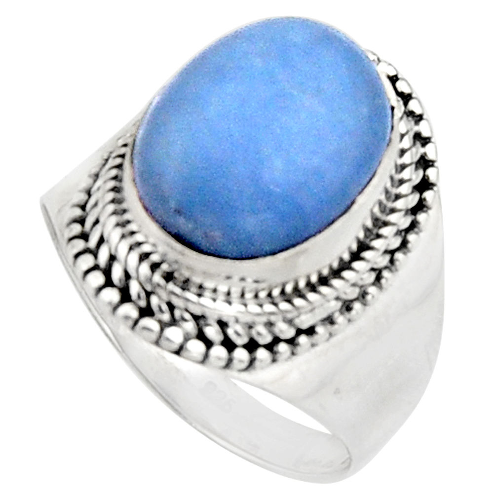 5.35cts natural blue owyhee opal 925 silver solitaire ring jewelry size 9 r11545