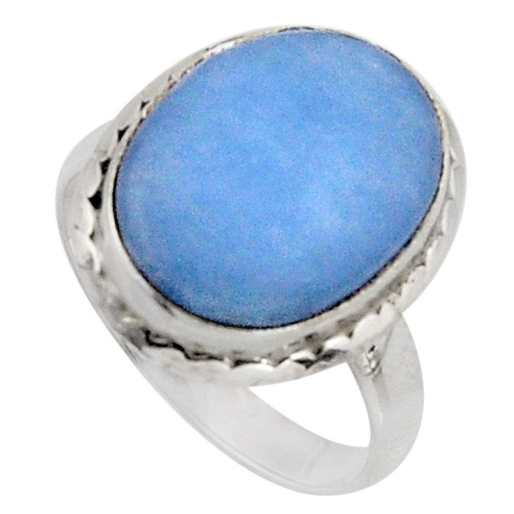 925 silver 9.56cts natural blue owyhee opal oval solitaire ring size 7.5 r11546