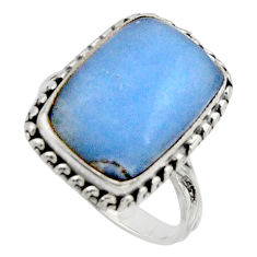 9.54cts natural blue owyhee opal 925 silver solitaire ring size 8.5 r11547