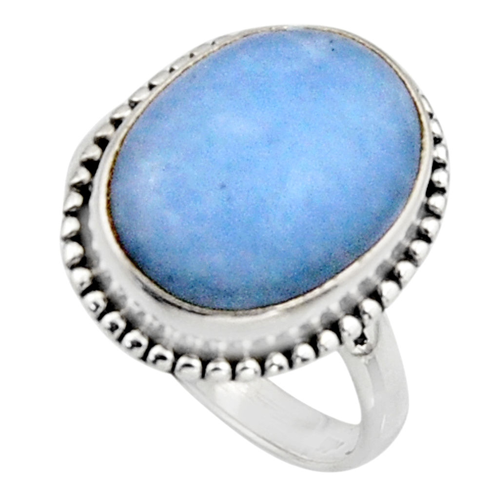 10.49cts natural blue owyhee opal 925 silver solitaire ring size 8 r11553