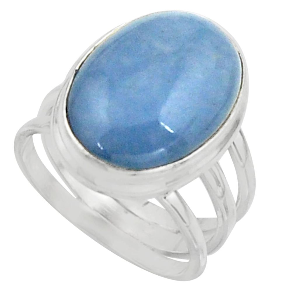 10.70cts natural blue owyhee opal 925 silver solitaire ring size 7 r11589