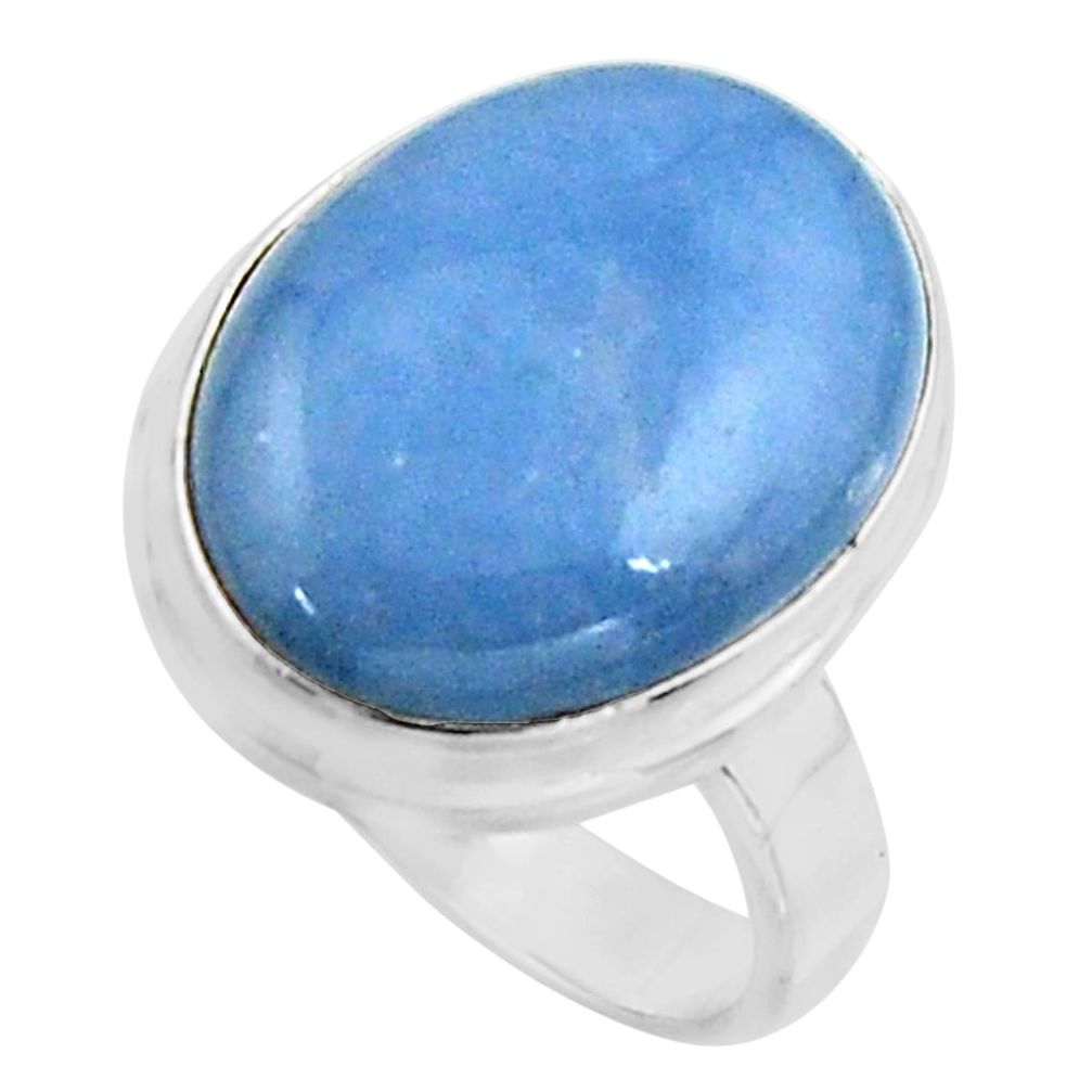 12.83cts natural blue owyhee opal 925 silver solitaire ring size 7.5 r11590