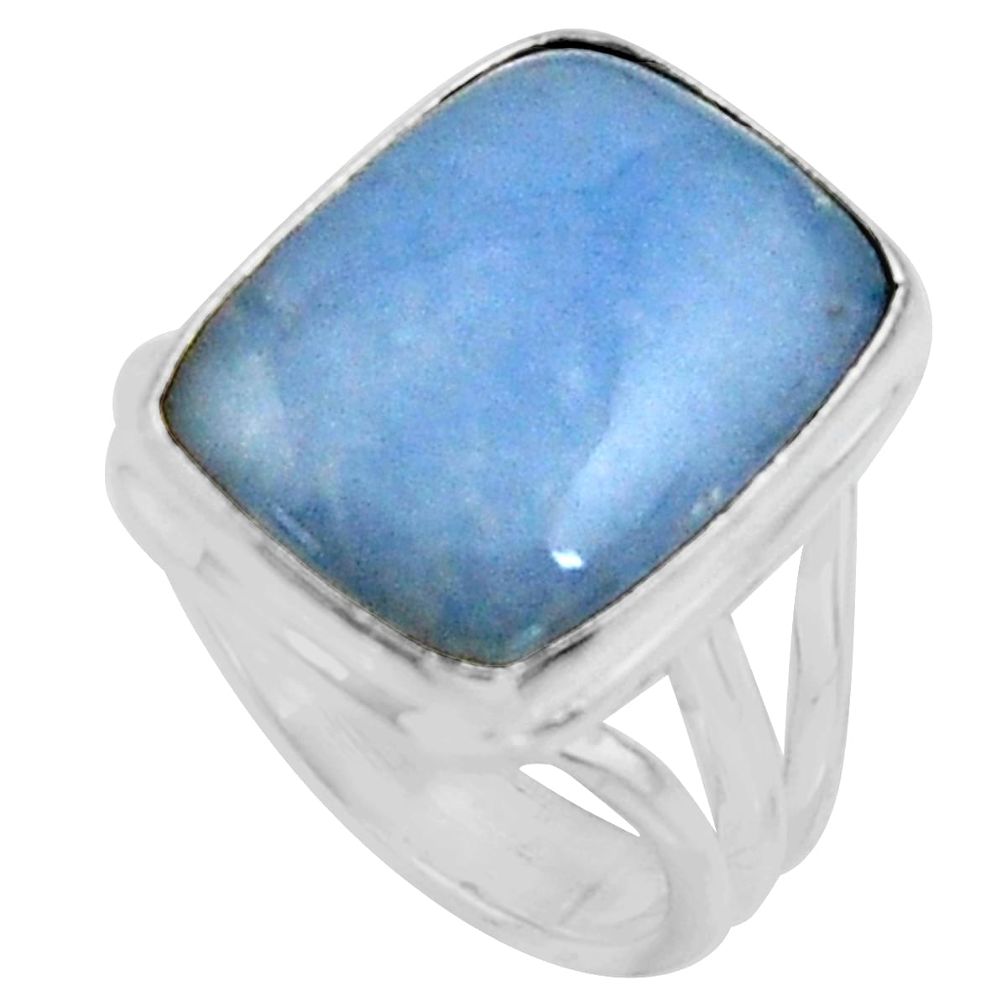 10.35cts natural blue owyhee opal 925 silver solitaire ring size 7 r11591