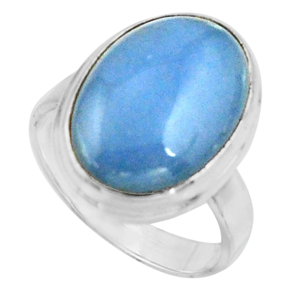 9.47cts natural blue owyhee opal 925 silver solitaire ring size 7.5 r11592