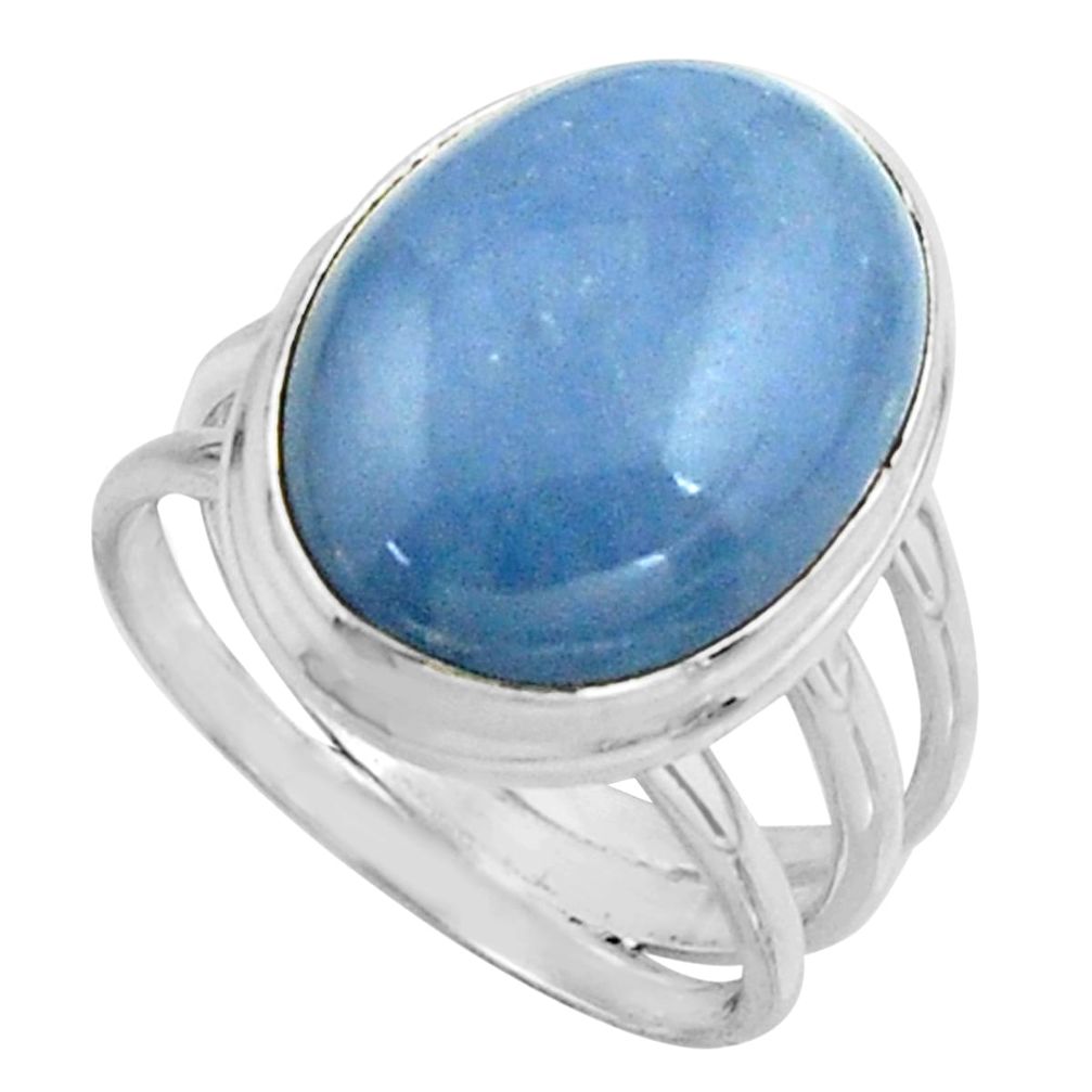 13.03cts natural blue owyhee opal 925 silver solitaire ring size 8 r11593