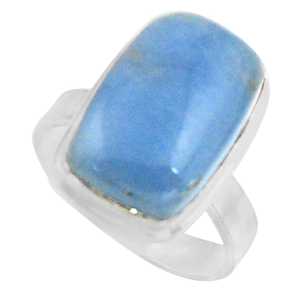 10.60cts natural blue owyhee opal 925 silver solitaire ring size 7 r11594