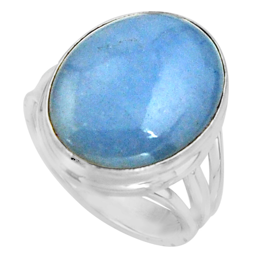 925 silver 13.16cts natural blue owyhee opal solitaire ring size 7.5 r11595