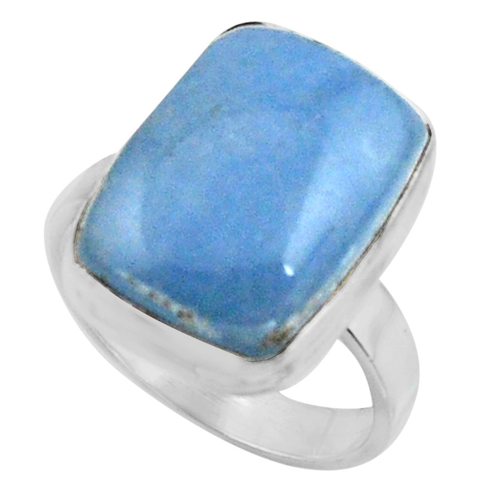 925 silver 12.42cts natural blue owyhee opal solitaire ring size 8 r11599