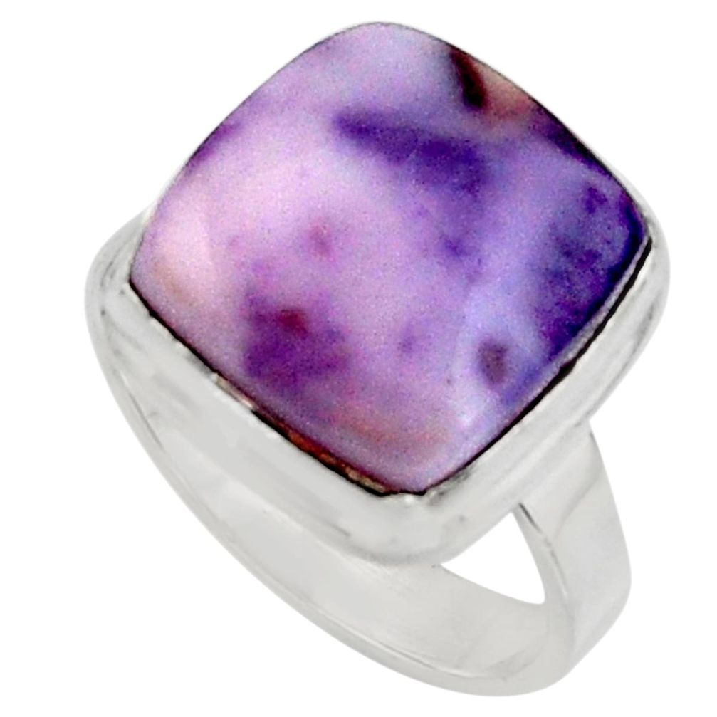 9.05cts natural purple tiffany stone 925 silver solitaire ring size 7 r11634