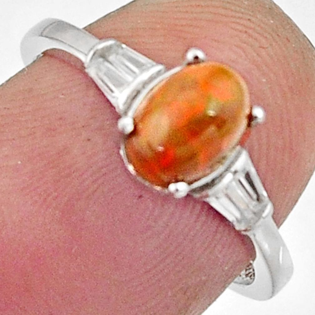 2.37cts natural multicolor ethiopian opal 925 sterling silver ring size 6 r11944