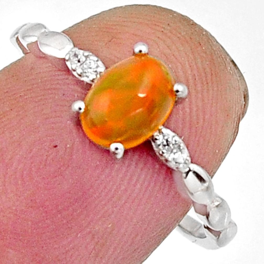 1.78cts natural multi color ethiopian opal 925 silver ring size 6.5 r11949