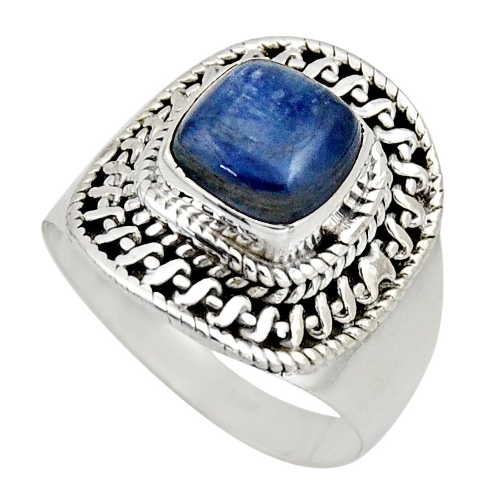 925 sterling silver 3.15cts natural blue kyanite solitaire ring size 7 r12416