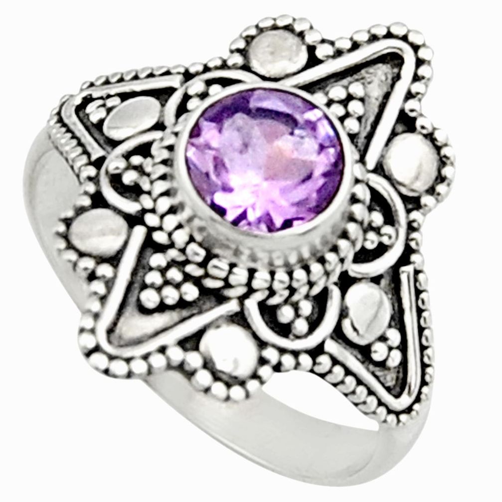 925 silver 1.16cts natural purple amethyst solitaire ring jewelry size 6 r13049