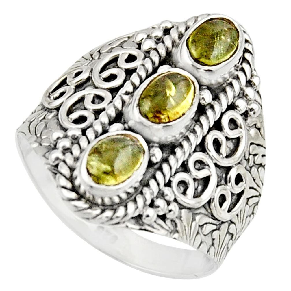 3.23cts natural multi color tourmaline 925 sterling silver ring size 9 r13192