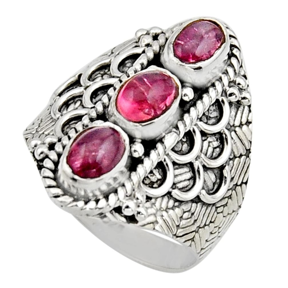 925 sterling silver 3.29cts natural multi color tourmaline ring size 7.5 r13199