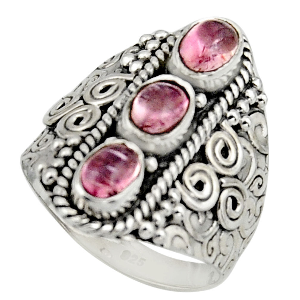 925 sterling silver 3.06cts natural multi color tourmaline ring size 7.5 r13219