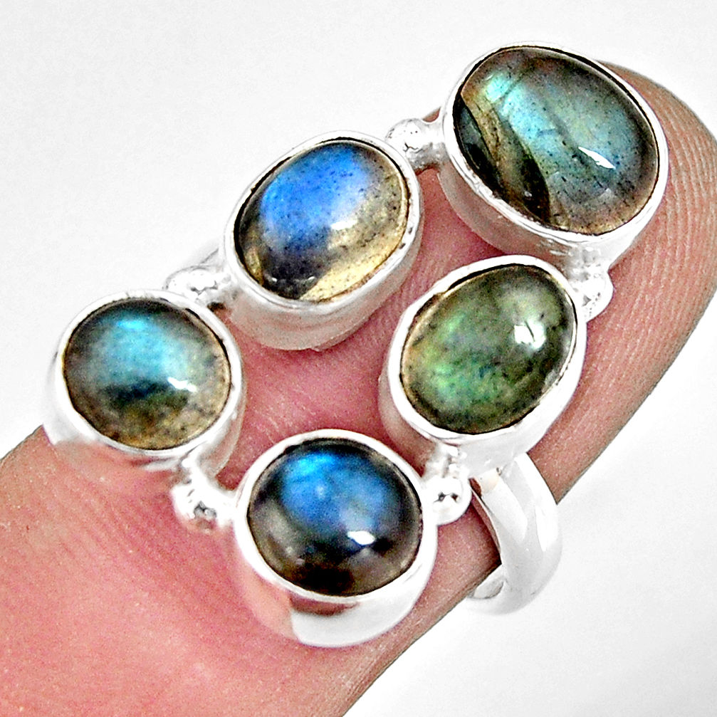 10.15cts natural blue labradorite 925 sterling silver ring jewelry size 7 r13646