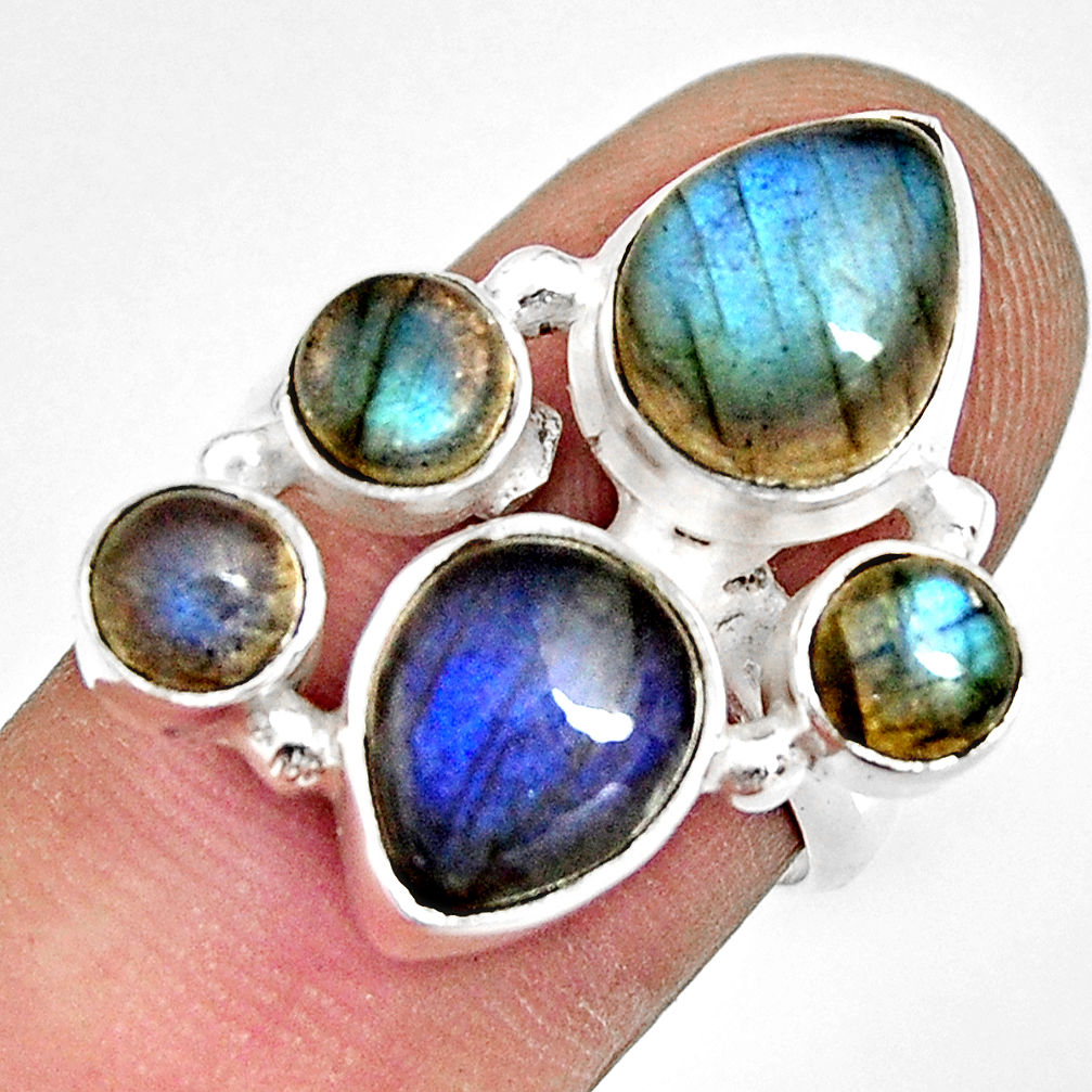 8.27cts natural blue labradorite 925 sterling silver ring jewelry size 7 r13652