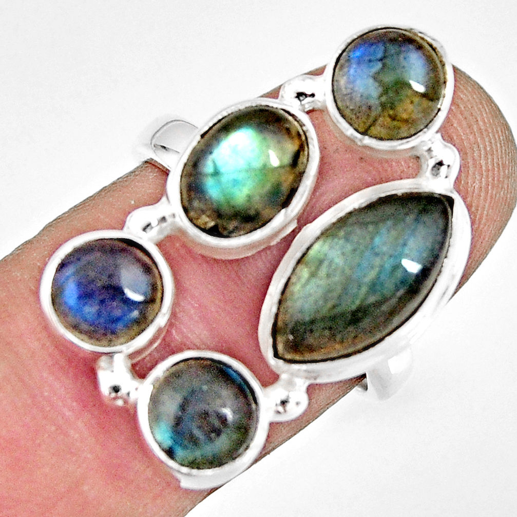 10.30cts natural blue labradorite 925 sterling silver ring jewelry size 7 r13656